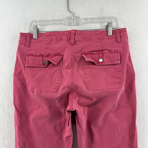Gap Pants Women's Sz 10 Red Denim Skinny Ankle Midrise Stretch Button Zip Pocket - Picture 8 of 12